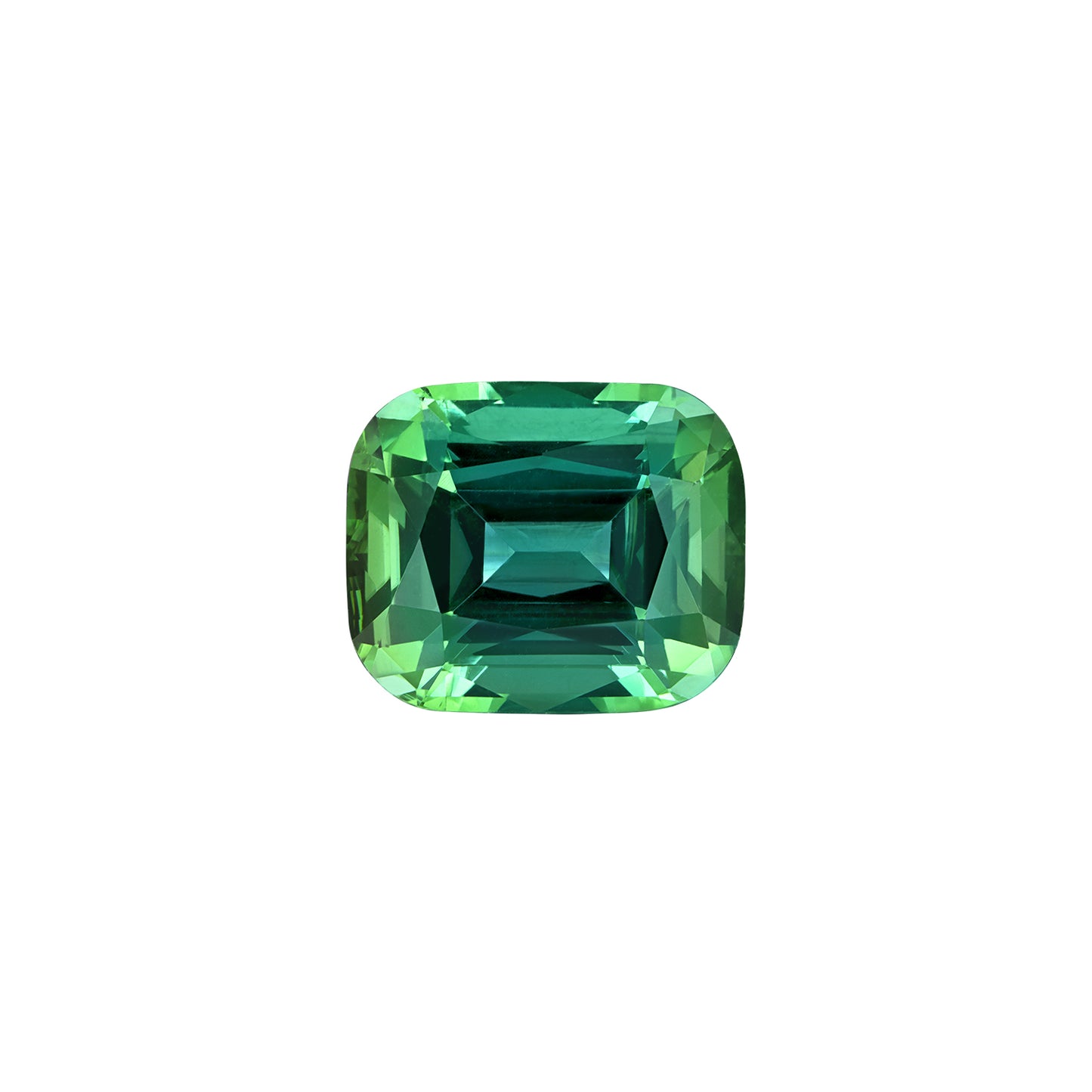 Beautiful 5.76 carat Afghan blue-green tourmaline with a glowing hue and cushion cut, perfect for adding a pop of color to any jewelry piece.