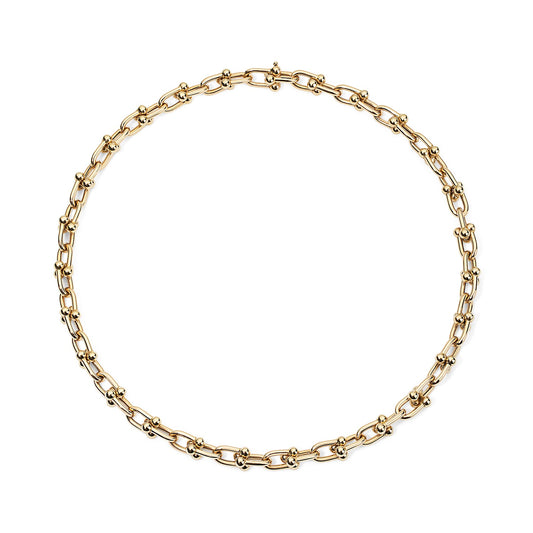 14 Karat Yellow Gold Modern Link Necklace