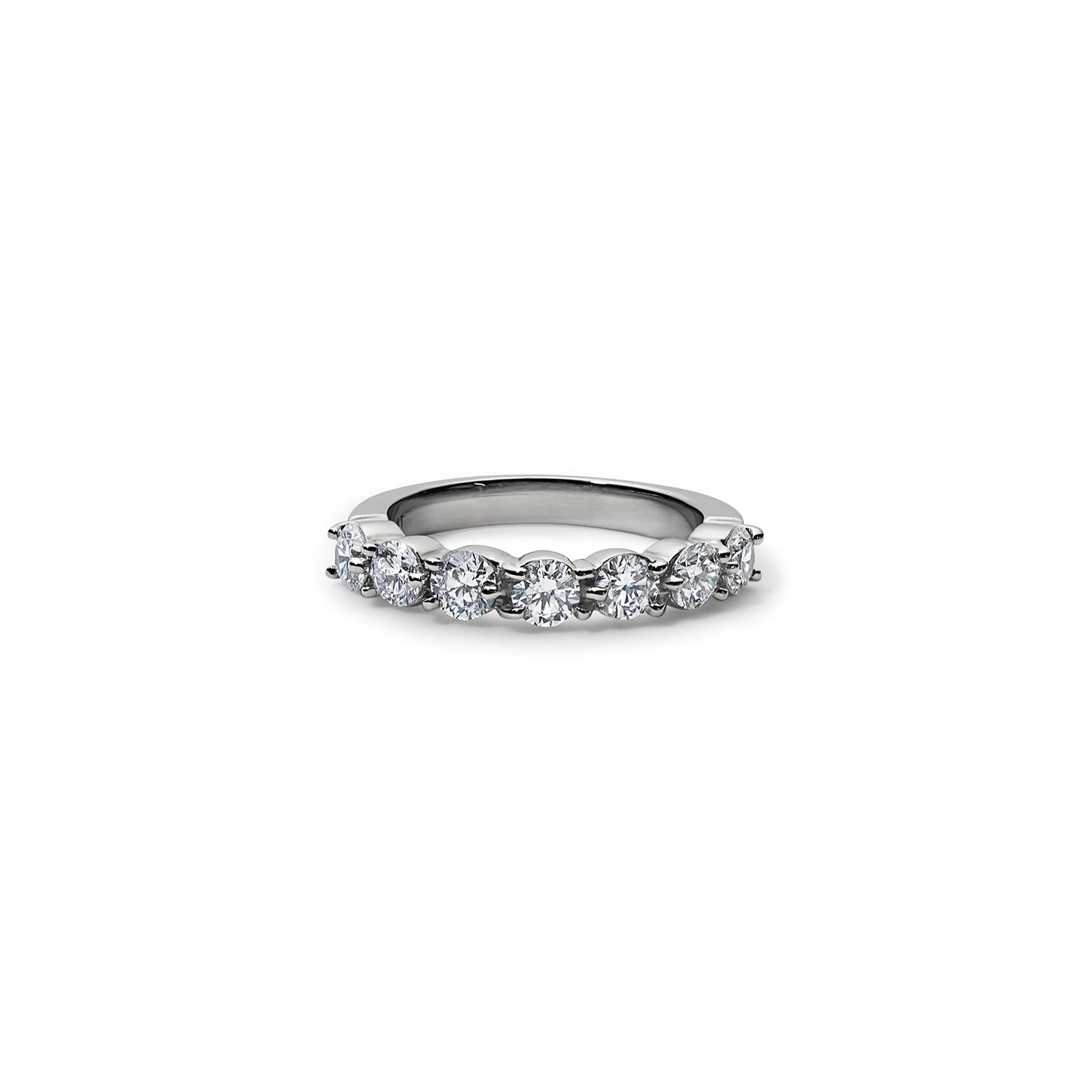 Sophisticated platinum stackable band part of the Pretty Ring Collection, designed by Jillian Abboud. Available for customization in your choice of stones and sizes, crafted in New York.