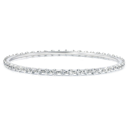 Diamond & 14K Gold Bangle Bracelet