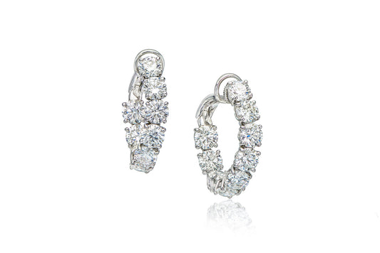 J Hoop Earrings in Platinum